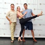 George Kastulin with wedding dance students Gabriele and Ryan smiling together in a selfie after completing their wedding dance program at yourweddingdance.ca