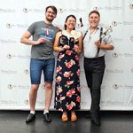 George Kastulin taking a joyful selfie with wedding dance students after completing their personalized first dance program, as they shared in their review about gaining confidence and creating a WOW moment for their wedding